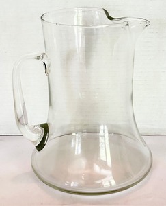lot 68 image: Blown Glass Water Pitcher with 6 Blown Glass Stir Sticks