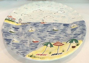 lot 69 image: Mesa International Beach Scene SaladDessert Plate