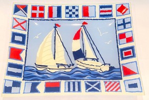 lot 59 image: Glass Sailboat Plate Platter