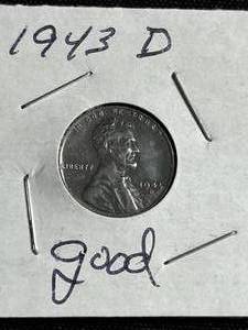 1943 Steel LincolnWheat Back Penny - Good Condition - D Mint