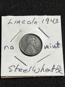 1943 Steel LincolnWheat Back Penny - Good Condition - No Mint
