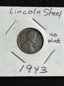 1943 Steel LincolnWheat Back Penny - Good Condition - No Mint