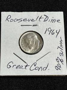 1964 Roosevelt Dime (90% Silver) - Low Circulation, Great Condition