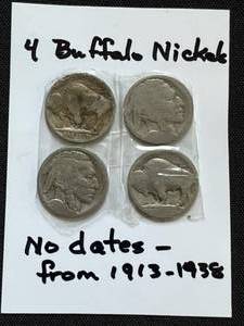 Four Buffalo Nickels (1913 to 1938)