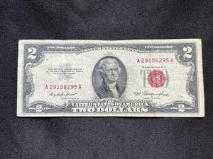 Two Dollar Bill 1953 Jefferson (Red Seal)