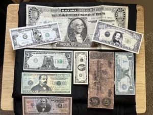 9 Pieces of Funny Money of All Shapes and Sizes