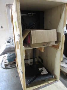 lot 112 image: ROLLING KIOSK TOUCH SCREEN DISPLAY WITH TRANSPORT CRATE
