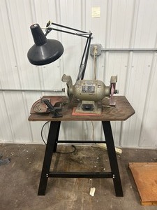 lot 37 image: Bico 1101 grinder w table and lamp