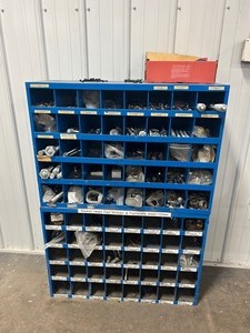 lot 70 image: Lot of 2 Blue Parts Bin W Hardware