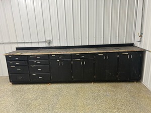 lot 107 image: Heavy Wood CabinetBench