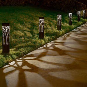 lot 25 image: Tommy Bahama Solar Bollard LED Pathway Lights 6 PACK