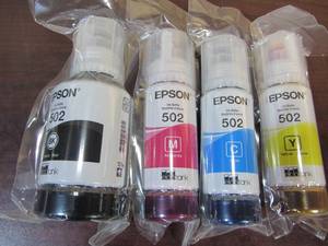 lot 30 image: Epson 502 Ecotank Combo Pack Black Cyan Magenta Yellow Set of 4 Ink Bottles
