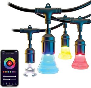 lot 15 image: atomi Smart Color String Lights  36 Feet, Waterproof Outdoor WiFi White & Color Changing RGB LED, 18 Commercial Grade Bulbs, Works with Alexa, Google Home, Control From Anywhere