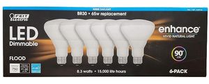 lot 11 image: Feit Electric Dimmable Led BR 30 Flood 65W 6 Pack Daylight, 6 Count