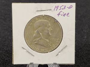 1953-D Franklin Half Dollar - Fine - 90% Silver