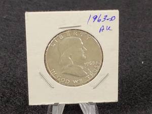 1963-D Franklin Half Dollar - AU - 90% Silver