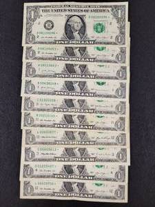 (10) $1 US Star Notes