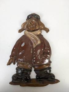 lot 1004 image: 1971 Sexton Cast Aluminum Pilot Wall Hanger
