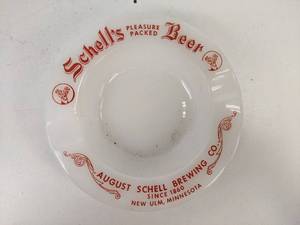 lot 1002 image: Vintage Schells Beer Ash Tray - New Ulm, MN