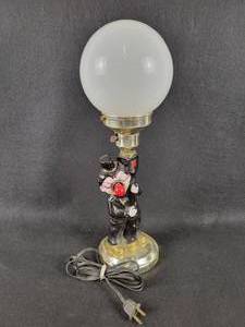 lot 1086 image: Vintage Red Nose Hobo Clown Bar Lamp with Globe