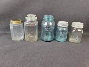 lot 1028 image: (3) Vintage BALL Jars and More