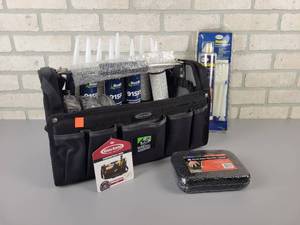 lot 551 image: NEW McGuire-Nicholas Carpenters Tote (Model 600D), Bostik Sealant, Sponges and More
