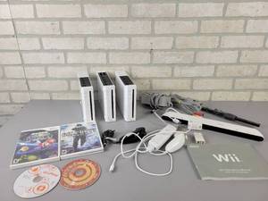lot 603 image: (3) Nintendo Wii Consoles (All Power on), Controllers and Games