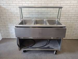 lot 539 image: Seco-Matic 3-Pan Hot Food Serving Counter - Model No. DME-3PTS, 220V 1ph - Good Working Condition - NO SHIPPING