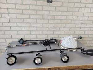 lot 637 image: Rolling IV Cart (Disassembled) and (2) Lights - NO SHIPPING