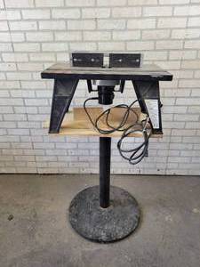 lot 531 image: RYOBI Router Table on Custom stand with Black & Decker 1hp Router - Tested and works - NO SHIPPING