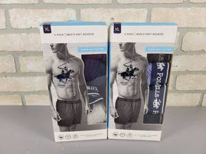 lot 686 image: (2) NEW 4-Packs of XL Beverly Hills Polo Club Mens Knit Boxers