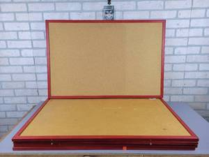 lot 690 image: (5) Red Framed Bulletin Boards - Approx. 35 x 23 Each - NO SHIPPING