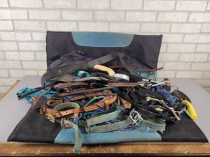 lot 694 image: Large Lot of Horse Harnesses, Bits, Saddle Pad and More - NO SHIPPING