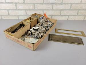 lot 717 image: Brass mail Slot, Blum Hinges and More
