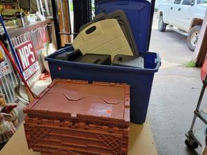lot 744 image: Lot of Assorted Storage Totes and Covers - NO SHIPPING