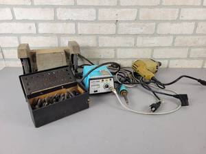 lot 772 image: Auto Temp Soldering Iron, Bench Grinder, Drill and LetterNumber Punches - NO SHIPPING