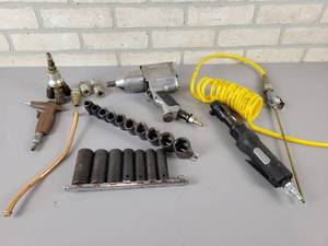 lot 776 image: 12 Drive Impact Sockets - Standard up to 1, Evercraft 38 Drive Pneumatic Ratchet, Powermate 12 Drive Pneumatic Impact and More