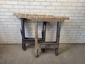 lot 795 image: Pair of Metal Folding Sawhorses - NO SHIPPING