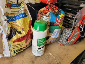 lot 801 image: (3) Bags of Bird Seed and Insect Preventor - NO SHIPPING