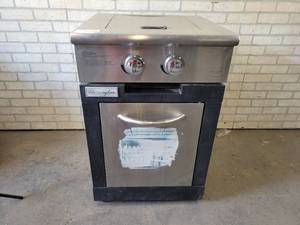lot 803 image: Charmglow Propane Grill and Refrigerator Combo - Refrigerator tested and Cools - NO SHIPPING