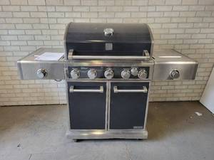 lot 514 image: Kenmore Elite 5-Burner Stainless Steel Gas Grill Model No. 146.48590710 - Very Good Condition - NO SHIPPING