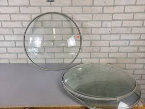 lot 809 image: (6) Pieces of Convex Clear Glass - Approx. 22 Diameter - NO SHIPPING