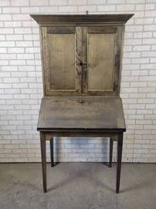 lot 843 image: Pine Drop Down Desk in Washed Coal - Approx. 69 x 32.5 x 19 Deep - NO SHIPPING