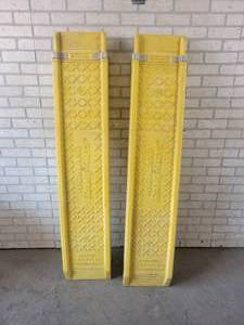lot 846 image: Pair of Highland Ramparts Extendable 1000LB Capacity Poly Ramps - 12 Wide - Extends from 5 to 8 Long - NO SHIPPING