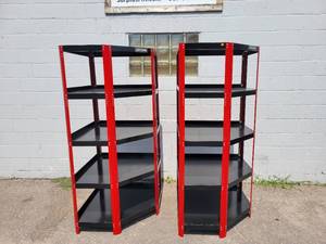lot 513 image: (2) CRAFTSMAN Steel Corner Shelves - Like New - NO SHIPPING