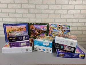 lot 862 image: (12) Assorted Puzzles - Buffalo Puzzles, Vermont and More