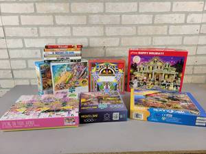 lot 872 image: (7) Assorted Puzzles - Buffalo Puzzles, Galison and More  DVDs