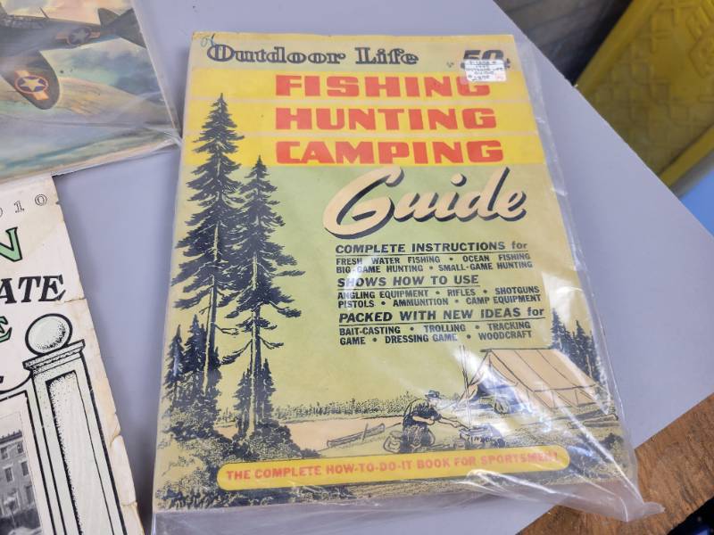 Lot of Vintage Hunting and Fishing Books, 1927 FOX Film Calendar Book, 1888  Mast, Foos & Co Catalog and More