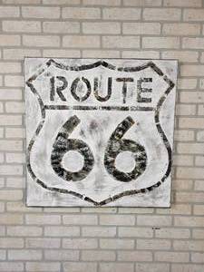 lot 60 image: Route 66 Stretched Canvas Textured Print - NO SHIPPING
