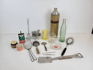 lot 68 image: Vintage Household Gadgets - Thermos, Anchor Hocking, and More